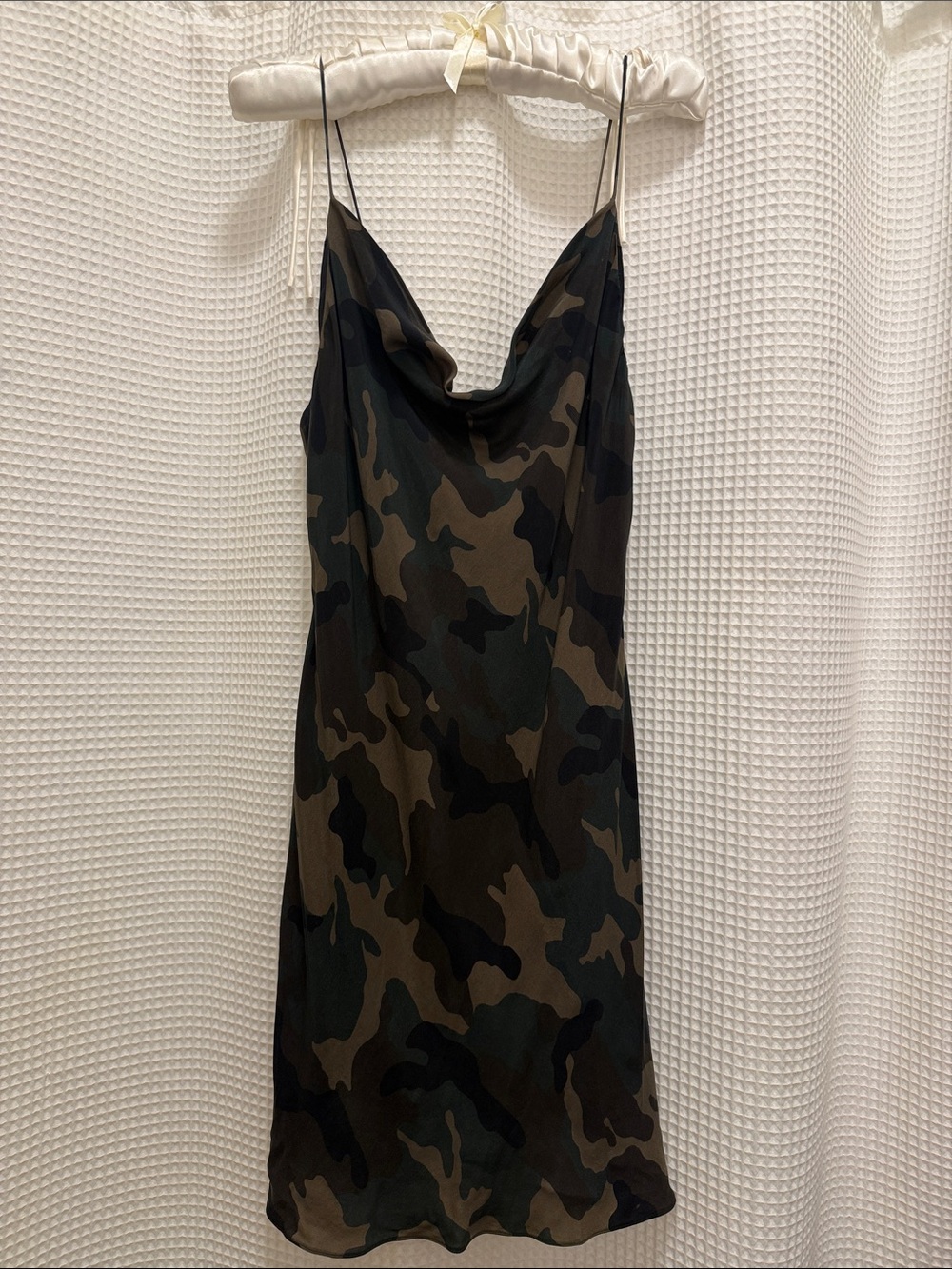 Alice + Olivia Camo Cowl Neck Mini Dress - NWT size 12